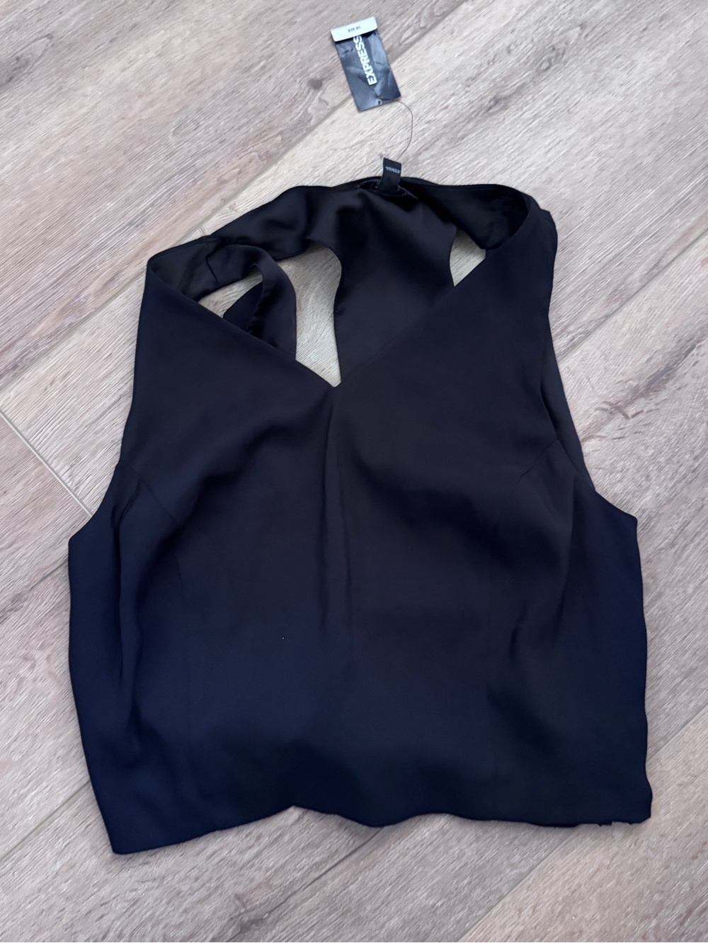 Express NWT Black Tie Back Top Medium